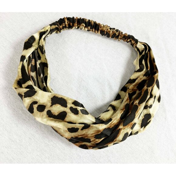 Eugenia Kim Silk Headband Leopard Jaguar Cheetah Animal Print Elastic Back - Picture 1 of 2